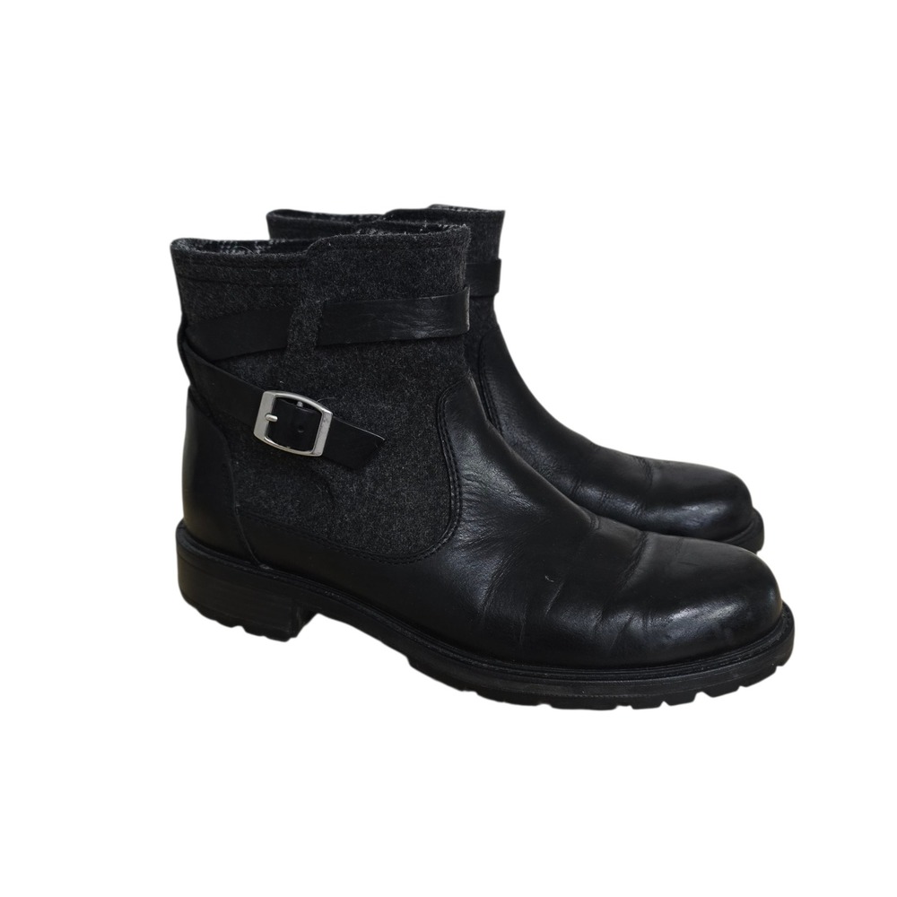 Merrell Chateau Mid Pull Black Leather Wool Ankle Boots J97336 Womens‎ 8.5